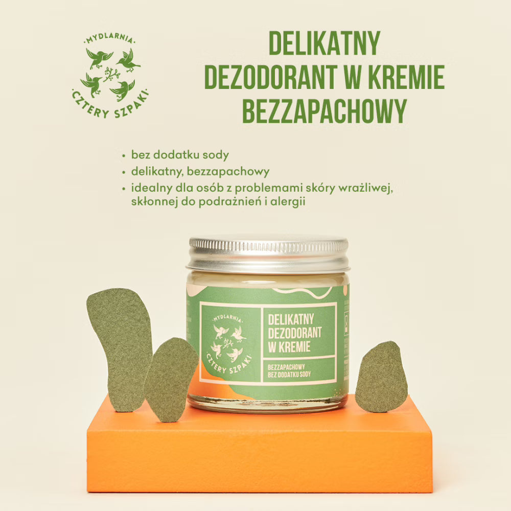 Dezodorant w kremie bez dodatku sody - Bezzapachowy