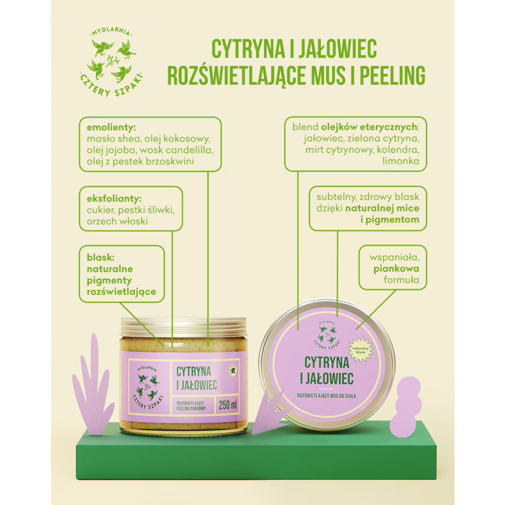 Mus do ciała rozświetlający - Cytryna, Jałowiec