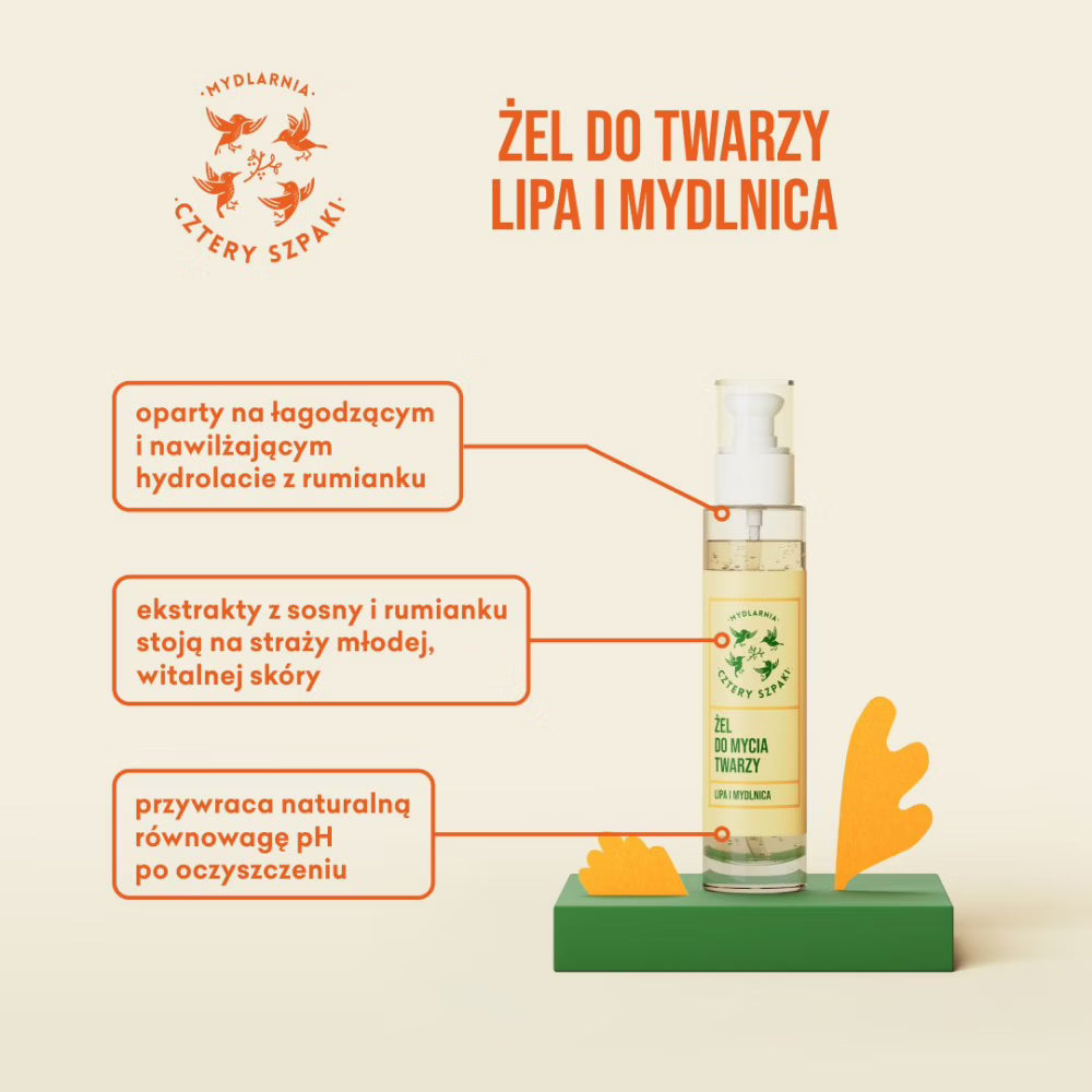 Żel myjący do twarzy - Lipa i Mydlnica
